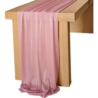 LOOKEIN 10 FOD MAUVE CHIFFON TABEL RUNNER SHER Wedding Table Cloth 29x120 inches Rustic Wedding Decorations French Chiffon Table Runner