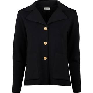 Stenströms Dea Sort cardigan i merinould | Dame |Strik & Trøjer | Størrelse: M | Sort | Solid | Lange Ærmer