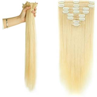 My-lady 16 tommer 130 g dobbelt skudklip i Remy Human Hair Extensions Grad 7a Kvalitet Fuldt hoved tyk tyk lang lige 8 stk 18 klip til kvinder Fa