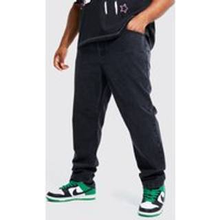 Mens Washed Black Plus Slim Rigid Jeans