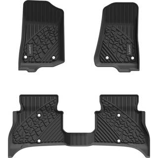 Lasfit gulvm?tter til Jeep Wrangler 4xe Hybrid 2024 2023 2022 2021 All vejrbeskyttelse TPE bil gulvforinger foran og bageste r?kker sort