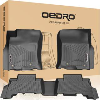 Oedro Floor Mats Compatible för 2013-2023 Toyota 4Runner / 2014-2022 Lexus GX460 Unik svart TPE All-Weather Guard inkluderar 1: a och 2: a raden: