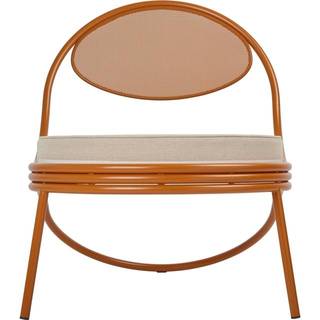 Gubi Copacabana Loungestol / Leslie Stripe 040 - Loungestole Rustfrit Stål Orange - 10125874