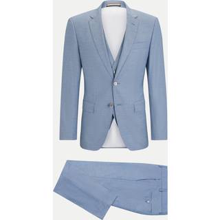 BOSS Black Herren Anzug blau meliert Slim Fit