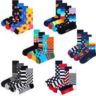 4-Pack Multi-Color Socks Gift Set | Classic Crew Socks - Navy, White, Orange, Blue, Green, Turquoise - 36-40