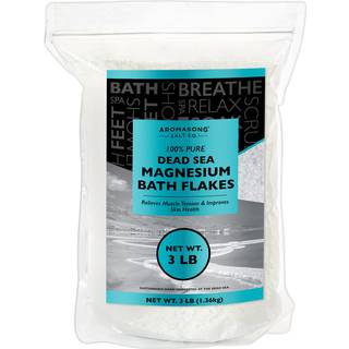 Aromasong Magnesium flager fra D?dehavet 3 lb genlukbar pakke (emballage kan meget) - muskelafslappende magnesiumchlorid badesalte suges.