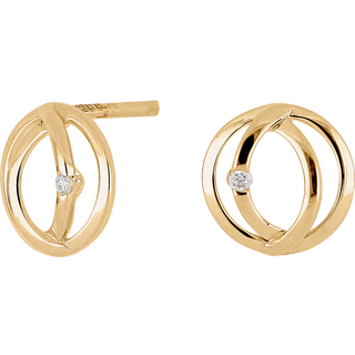 Siersbøl 14kt. guldørestikker med diamant på i alt 0.02ct W/PI