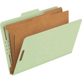 Pendaflex genanvendte klassificeringsfilmapper 2 Divider 2 """" Embedded Fasteners 2/5 Tab Cut Legal Size Light Green Box med 10 (29076R)
