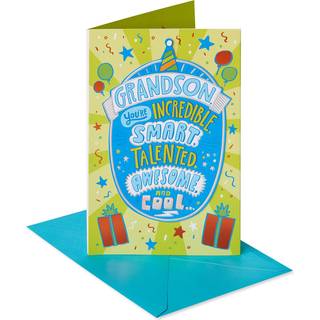 Amerikanske hilsener f?dselsdagskort til barnebarn (prale af dig)