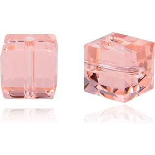50stcs ADABELE ?strigsk 6 mm facetteret terning krystalperler Light Padparadscha Pink kompatibel med Swarovski Crystals Preciosa 5601 SSC630