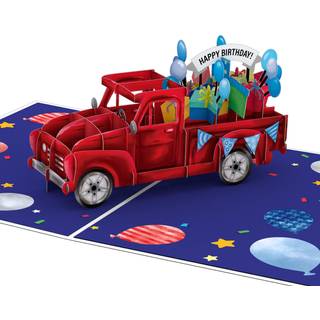 Lovepop Happy Birthday Pop-up-kort til hende Ham Piger Drenge - 3D lyknskningskort - Lastbills fdselsdag - 5"""" x 7"""" - Blankt notekort og konv