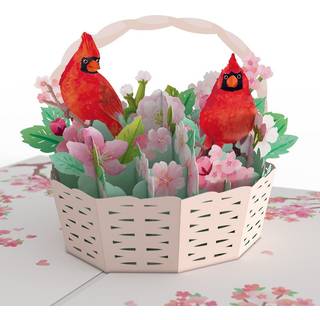 LovePop Valentines Cherry Blossom Basket Pop Up Card- 5 X 7 Happy Valentines Day Card- 3D Pop-Up lyk?nskningskort til kone