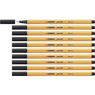 Stabilo Point 88 Fineliner sort tegnebog p? 10