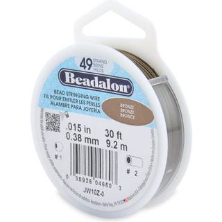 Beadalon 49 Strand rostfritt stål pärla strängtråd.015 i / 0,38 mm brons 30 ft / 9,2 m