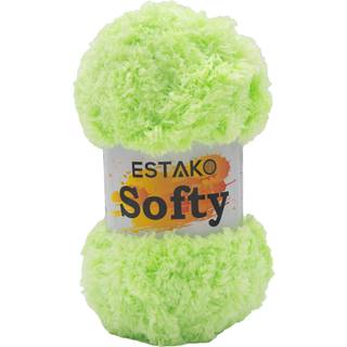 Estako Softy 100% Polyester Fluffy Soft Chunky Voluminy Weight #5 garn til hækling og strikning 3,52 oz (100 gr) 98 yds (90 m) (9950 - Pistache)