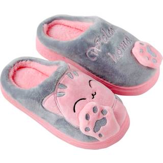Anddyam Kids Family Cute Cat Husholdning Anti-Slip Indoor Home Slippers til piger og drenge (Pink Cat 4)