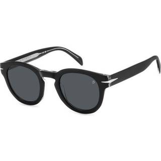 DAVID BECKHAM Mand DB 7041/S FLAT 7C5/IR Solbriller Acetat Sort Grå Rund