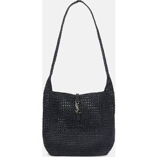 Saint Laurent Le 5 Ã 7 Medium raffia shoulder bag - black - One Size