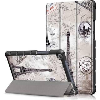 Huawei MediaPad M5 Lite 8 Læder Cover m. Folde & Standerfunktion - Eiffel Tower