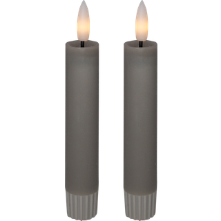 Cozzy kronelys, 3D flamme, 11 cm, grå, 2 stk. (bruges med fjernbetjening)