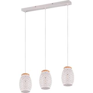 Hængelampe Bidar, længde 71 cm, hvid mat, 3-lys, metal