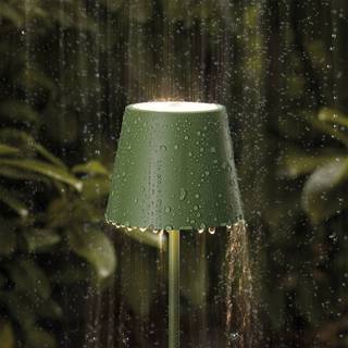 Nuindie LED genopladelig bordlampe, USB-C, grangrøn, IP54, dæmpbar