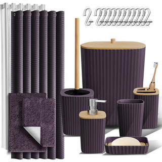 Clara Clark Badev?relse Tilbeh?r Set - Lilla badev?relsess?t badev?relsess?t med bruserforh?ng og t?pper 22 pc brusforh?ng med skraldespand
