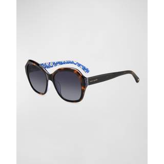 Kate Spade Lottie/G/S Asian Fit 086/9O 55 Solbriller Kvinder Tortoiseshell - Dark Tortoise On Transparent Blue - 55mm