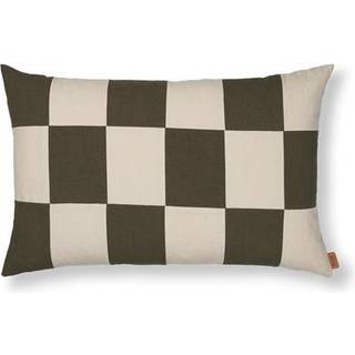 Fold Patchwork Cushion - Dark Olive/Undyed