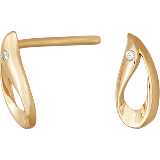 Siersbøl 8kt. guldørestikker med cubic zirkonia