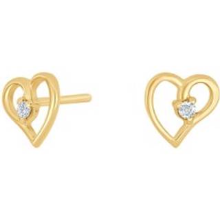 Siersbøl 8kt. guldørestikker hjerte med cubic zirkonia
