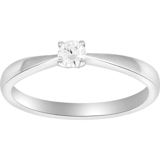 Siersbøl - Heart prinsessering i 14kt. hvidguld 0,15 ct.