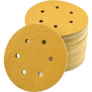 Aiyard 6-tommer 6-hullers kroge og loop slibningskiver 80-grus tilfældigt orbital sandpapir til bilindustrien og træbearbejdning 100-pack