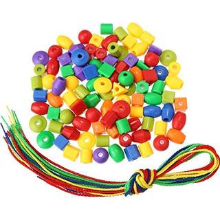 Toodoo String perler med 100 perler 10 strenge og sn?ringsperler indstillet til sm?b?rn f?rskole l?ring erhvervsm?ssig autisme