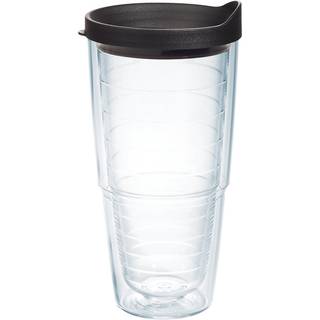 Tervis Clear & farverig l?g lavet i USA Double Walled Isolated Tumbler Travel Cup holder drikkevarer koldt og varmt 24 oz sort l?g 1 t?lling (pak