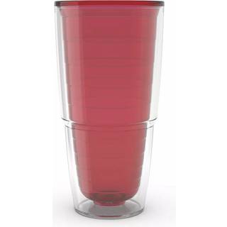 Tervis Clear & farverig bordplade lavet i USA dobbeltv?gget isoleret tumbler rejsekop holder drikkevarer koldt og varmt 24 oz r?d