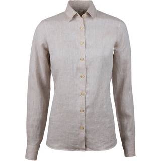 Stenströms Sofie Beige hørskjorte | Dame |Dameskjorter & Bluser | Feminine | Størrelse: 46 | Beige | Solid | Lange Ærmer