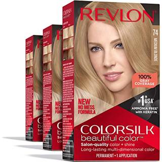 Revlon Permanent hårfarve Permanent blondt hårfarve farver med 100% grå dækning Ammoniakfri keratin og aminosyrer Blonde nuancer (pakke med 3)