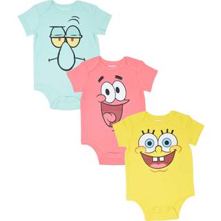 SpongeBob Squarepants Patrick Squidward Nyf?dte Baby Boys 3 Pack Short Sleeve Bodysuits 0-3 m?neder