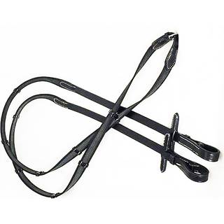 Imperial Riding - Læder tøjler, Anti slip grip - Sort / Onesize