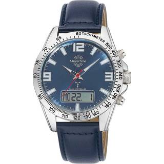 Master Time MTGA-10876-32L Funk-Herrenuhr Sporty Big Date Leder Blau