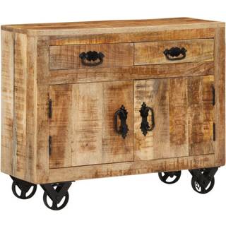 Skænk Med 2 Skuffer Og 1 Skab Ru Mangotræ - 65 cm / Massivt mangotræ