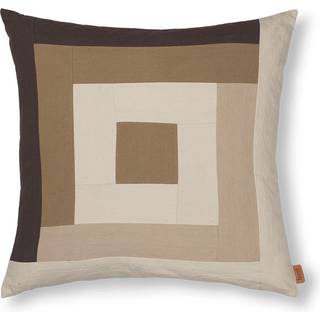Ferm Living Border patchwork pudebetræk 50x50 cm Coffee-dark sand