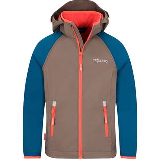 Trollkids Kids Rondane Zip Off Jacket XT Softshelljakke Børn størrelse 152 farve brun