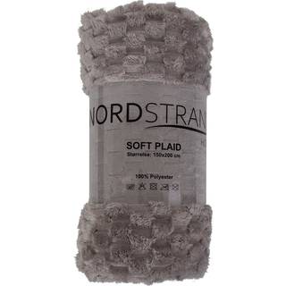 Fleece tæppe - vaffelstruktur - 150x200 cm - Blødt gråt sofatæppe - Nordstrand Home