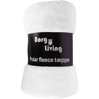 Fleece tæppe - Hvidt - 150x200 cm - Blødt og lækkert sofatæppe - Borg Living