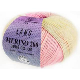 Lang Yarns Merino 200 Bebe Color 354 Indhold: 100% Superwash Merinould Vægt/længde: 50 g = 203 meter Anbefalede pinde: 2,5-3,5 mm. Strikkefasthed: 10 x 10 cm = 28 m x 32 p Vask: Finvask 40ºC / Brug aldrig skyllemiddel / Tørres fladt.