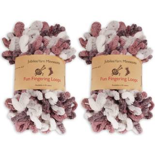 Jubileeyarn Fun Finger Loops Yarn - Polyester Jumbo Loop Garn - 100g/Skein - Hermes - 2 Skeins