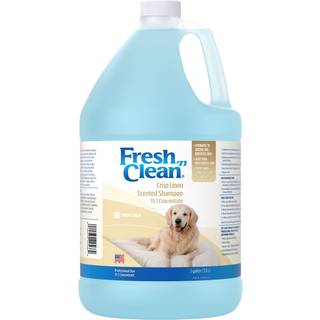 PetAg Fresh n Clean Crisp Linnedscented Shampoo (15:1 koncentrat) - 1 gallon - Lindrer t?r irriteret hud med E-vitamin og Aloe Vera - Styrker og