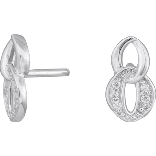 Siersbøl sølvørestikker med cubic zirkonia